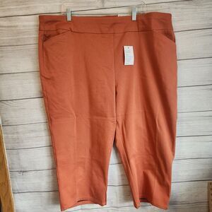 Croft & Barrow 24W Capri Pants NWT Orange Pull On Plus Size